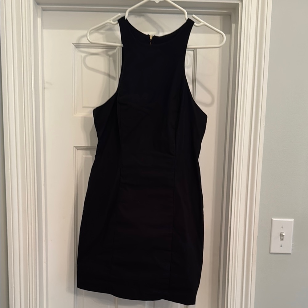 Maeve Black Sleeveless High-Neck Dress